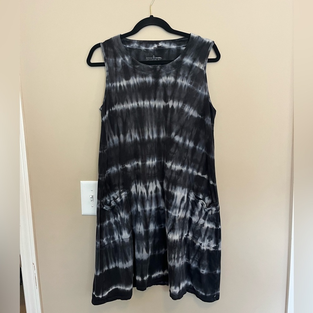 Neon Buddha Monochrome Tie-Dye Dress